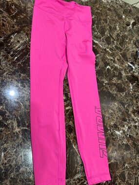 Zumba Hot Pink Athletic Leggings with Side Logo